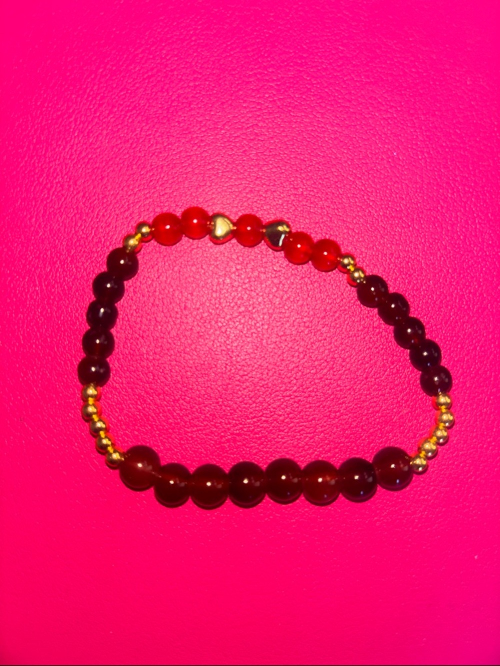Chic Red and Gold Beaded Bracelet